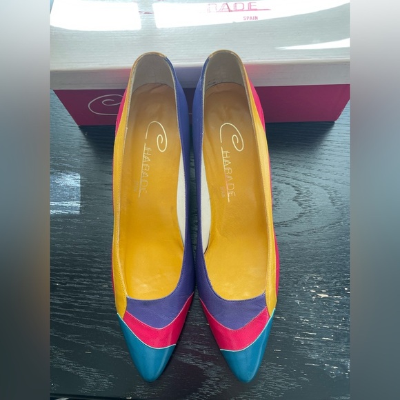Vintage Charade colorblock pump heels | 7.5 - Picture 1 of 6